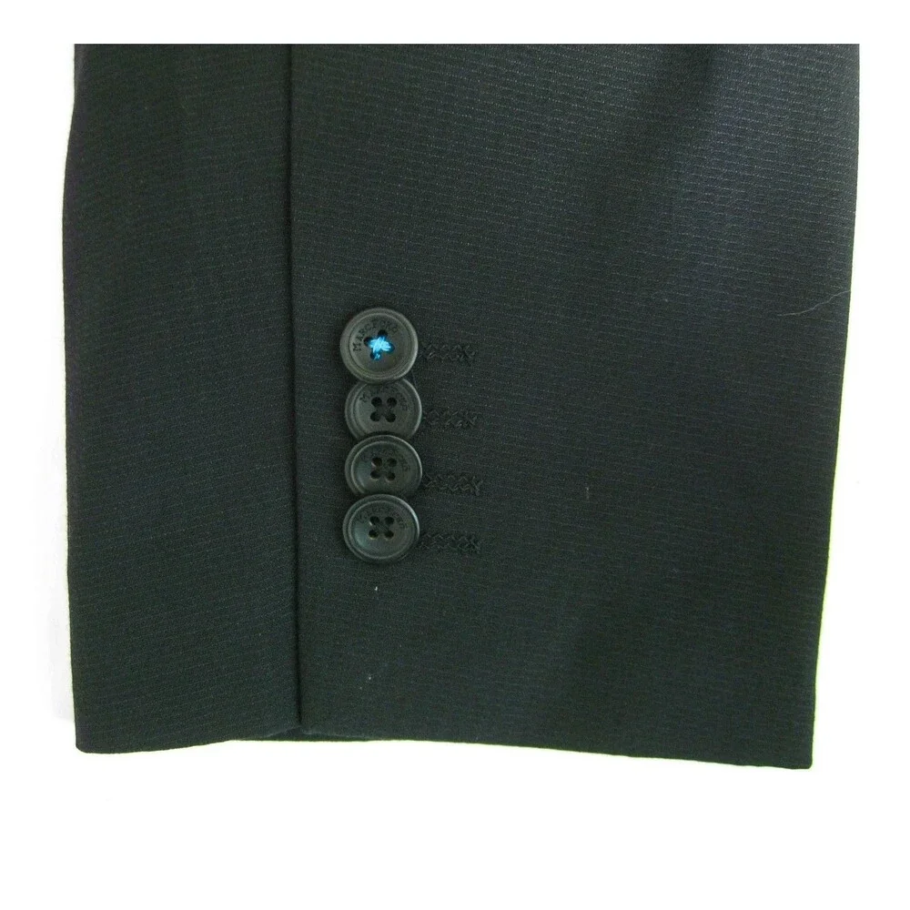 New Marc Ecko Men's Size 42L Black 2 Button Wool Sport Coat Blazer Suit Jacket